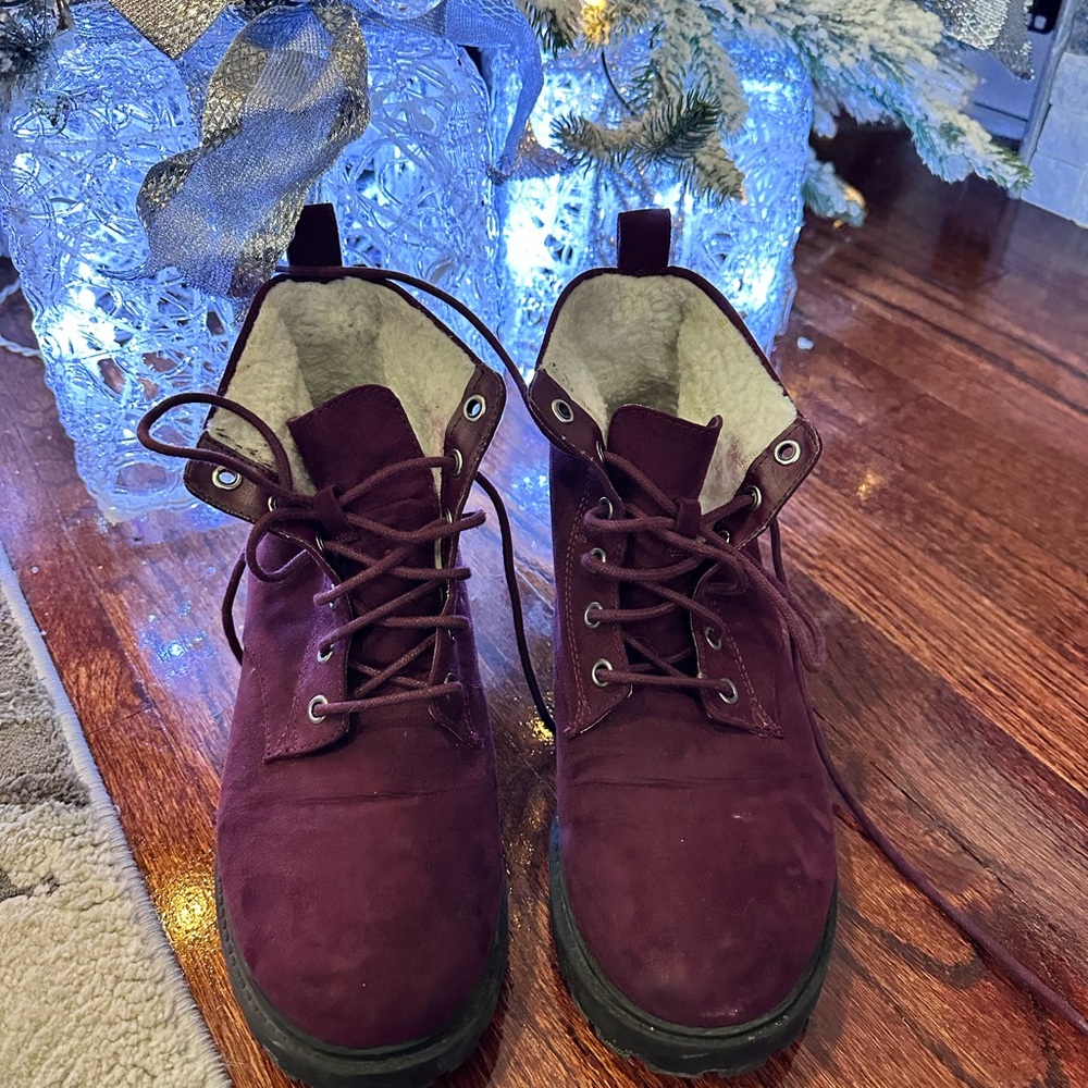 H&M Women's Burgundy Ankle Boots